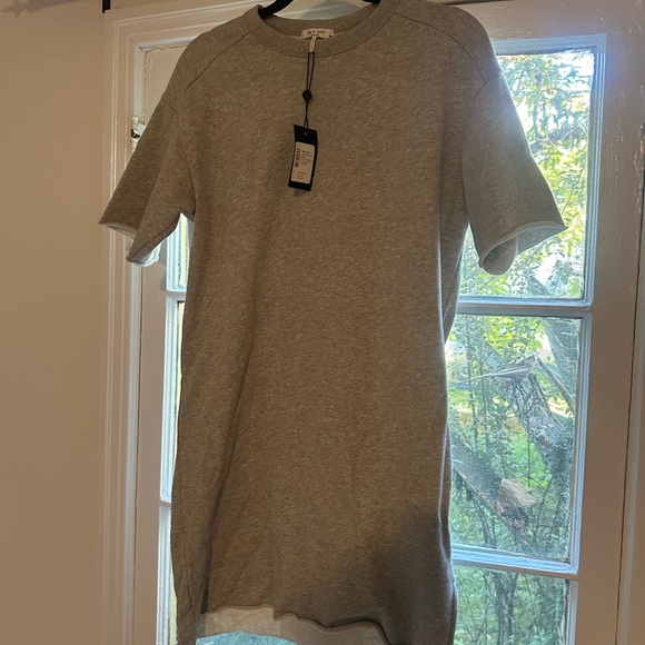RAG & BONE Organic Cotton Icon Heather Grey T-Shirt Dress - Picture 3 of 5